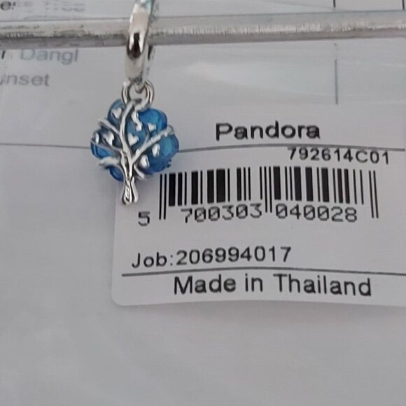 Authentic Pandora UNICEF Sterling Silver Blue Murano Glass Family Tree 792614C01 - Picture 6 of 7